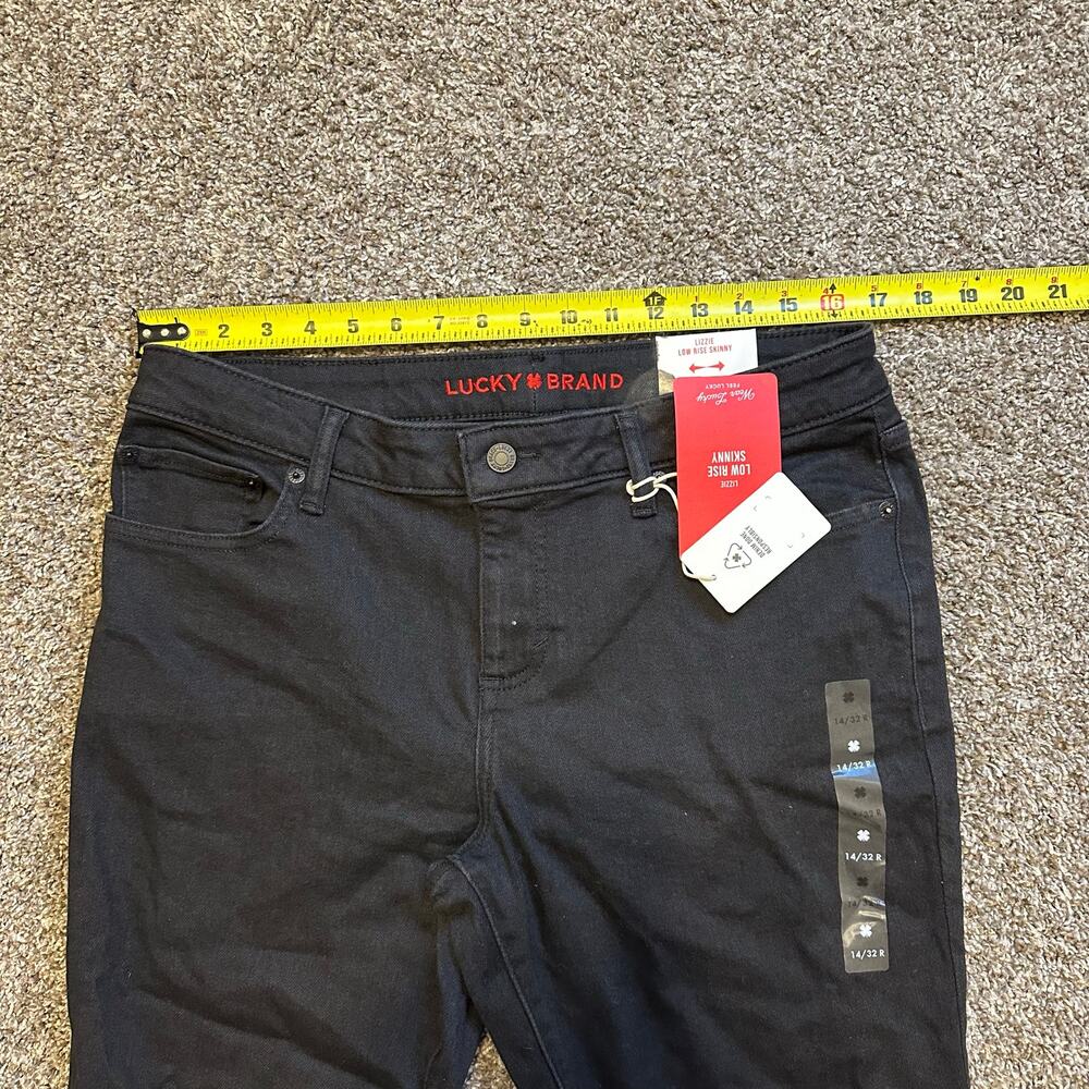LUCKY BRAND Women's Low Rise Lizzie Skinny Size 14/32R In Clean Black - Picture 7 of 15